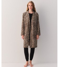Resim Suwen Leo Robe Sabahlık Sh264036151293 Leopar Desenli 