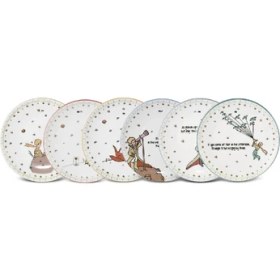 Resim Tekno Trust Yuvarlak Küçük Prens Yeni 6 Parça Seramik Pasta Seti 20 cm Modern Bpa Free Seramik 6 Parça Gri Past 