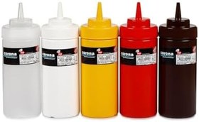 Resim Geniş Kapaklı Ketçap ve Mayonez Dispenseri Şişesi, 450 ml Kapasite, Sarı 
