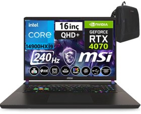 Resim Msı Vector 16 Hx Intel I9-14900HX 24GB Ddr5 4tb SSD 8GB\u002FRTX4070 Freedos 16\ 240HZ Qhd+ Taşınabilir Bilgisayar A14VGG-271TRW04+WEBLEGELSINÇANTA 