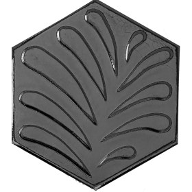 Resim Armada Çini 15x17 cm Yaprak Mat Metalik Desen Altıgen Çini Karo 