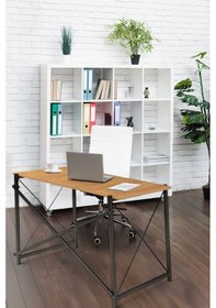 Resim Modern Metal Ayaklı Masa 100 50 75 Cm Çok Renkli 