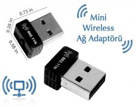 Resim 300 Mbps Mini Kablosuz (Wireless) Ağ Adaptörü-Pc USB Wi-Fi Alıcı 