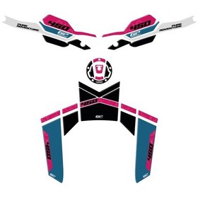 Resim GP Kompozit CF Moto 450 MT 2024 Uyumlu Tank Pad Seti Mavi 