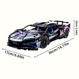 Resim 1314 Parçalı Süper Spor Araç Yapım Seti, 1:14 Ölçekli 3D Puzzle Modeli, Yüksek Teknoloji Tasarımı, Basitleştirilmiş Montaj, Gençler ve Yetişkinler için Eğitici DIY Oyuncak, Cadılar Bayramı, Şükran Günü, Noel, Yeni Yıl için İdeal Hediye 