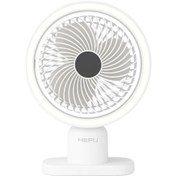 Resim HEPU HP-F01 Şarjlı Masa Vantilatörü | 3 Kademe, Type-C, LED Işıklı 