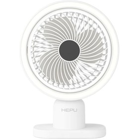Resim HEPU HP-F01 Şarjlı Masa Vantilatörü | 3 Kademe, Type-C, LED Işıklı 