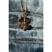 Resim 14 Ayar Altın Taşlı Yonca Dikiz Süsü 