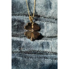 Resim 14 Ayar Altın Taşlı Yonca Dikiz Süsü 