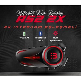 Resim Motosiklet İntercom Seti 2 Kişi Bağlantılı Bluetooth V5.3 Rgb Kask Kulaklığı Yeni 