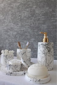 Resim Ture Concept Siyah & Beyaz Desenli Banyo Seti 