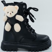 Resim lady classy Kız Çocuk Su Geçirmez Garantili Anatomik Kalın Taban Ayıcık Aksesuarlı Bağcıklı Fermuarlı 