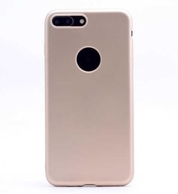 Resim Aksesuarcim Apple iPhone 7 ile Uyumlu Kılıfı Silikon Pastel Renkli Mat Esnek İnce Kapak Prem Gold 