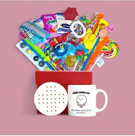 Resim Geçmişe Açılan Kırmızı Hediye Kutusu Ve Benimle Sorunu Olan Ağlayarak Günlüğüne Yazabilir Baskılı Kupa Bardak 