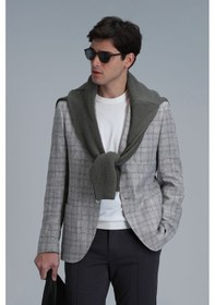 Resim Lufian Dany Spor Erkek Blazer Ceket Slim Fit Gri Gri 111140163100150 Gri 