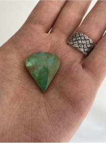 Resim Okyanus Temalı Doğal Kabaşon Firuze Taşı 38 Karat - Turkuaz Taşı 7,5 Gram 