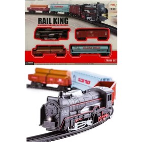 Resim Brother Toys Oyuncak Tren Seti 14 Parça Farları Yanabilen 1 Metre Raylı Sesli ve Işıklı Piller Hediye 