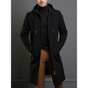 Resim Erkekler için Tam Fermuarlı Kapüşonlu Örgü Ceket - Termal Yakınlaştırma, Full-Zip ön ve fermuar cebi tam uzunlukta kapatma, Çamaşır Makinesinde ykanabilir kış mont spor salona doğa gezintisine günlük şekilde giyilebilen erişkin renklere sahip (Siyah/Gri 
