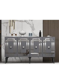 Resim Lottus Konsol 4 Kapaklı Raflı Antrasit-gümüş 