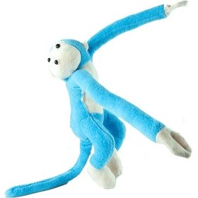 Resim Maymun Sevimli Sarılan Peluş Maymun Mavi 50 Cm 
