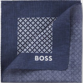 Resim BOSS Erkek Desenli Dokuma Yumuşak Kumaş Mavi Mendil 