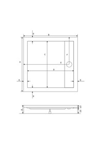 Resim Shower 100x100 Drop Kare Monoblok Duş Teknesi H:8 Cm 