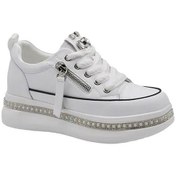 Resim Guja 25y423-4 Gizli Dolgu Taş Sargılı Kadın Sneaker Ayakkabı Bej 