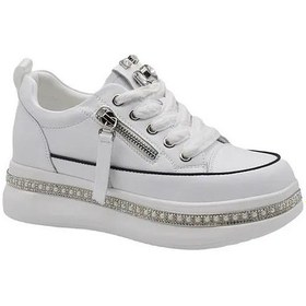 Resim Guja 25y423-4 Gizli Dolgu Taş Sargılı Kadın Sneaker Ayakkabı Bej 