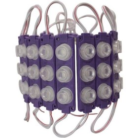 Resim Leled-modül Üçlü Büyük Mercekli 3w Mor 3030 Smd Ledli Mor 