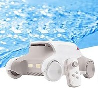 Resim Cordless Remote Control Pool Robot Vacuum Cleaners,Automatic Pool Vacuum Cleaner,Swimming Pool Suction Machine,Lasts 4H and 150 ,15° Climbing Slope,for Pools 
