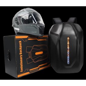 Resim Prime Prıme Karbon, Motorcu Sırt Çantası Ledli Sırt Çantası, Telefon Kontrol Kask Taşıma Çantası 