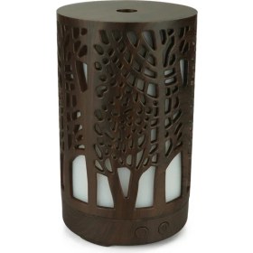 Resim Zsykd 200ML Oyuklu Ahşap Uçucu Yağ Aromaterapi Makinesi (Koyu Kahverengi-4) (Yurt Dışından) 