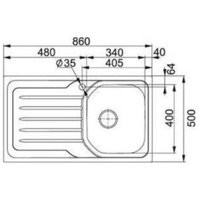 Resim Franke Oll 611 Ondaline Eviye. 1 Göz. Sağ. Dekor 