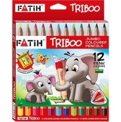Resim FATİH KALEM Fatih 12'li Triboo Natural Jumbo Tam Boy Kalemtraşlı Kuruboya 