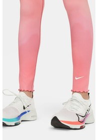 Resim Nike One Girls Printed Dri Fit High Rise Leggings Pink Yüksek Belli Çocuk Taytı Pembe 