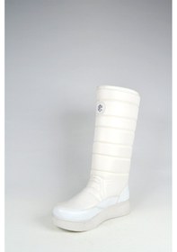 Resim Cırtcırtlı Içi Kürklü Su Geçirmez Kadın Kar Botu Beyaz 