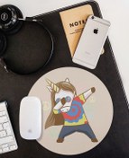 Resim WuW Hippi Unicorn Yuvarlak Kaymaz Taban Mouse Pad 