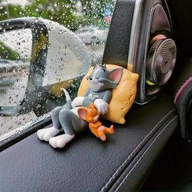 Resim Şirin çizgi film kedi ve fare araba süsleri - Tom ve Jerry araç içi dekorasyonu (Güç kaynağı olmadan) 