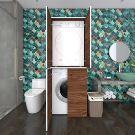 Resim Kenzlife çamaşır-kurutma makinesi dolabı kapaklı jelena cvz 180*70*60 banyo çift katlı arkalıksız 