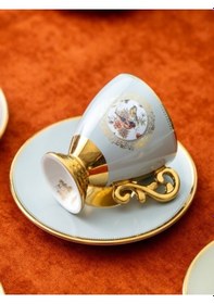 Resim Markız 6 Kişilik Porselen Kahve Fincanı Takımı - 90 Ml Çok Renkli 