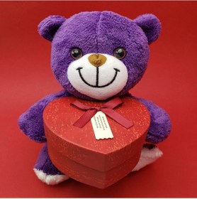 Resim Sevimli Kalp Kutulu Peluş Ayıcık Çok Renkli 