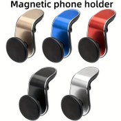 Resim 360° Dönen Manyetik Araba Telefon Tutucu - L Şekilli Alüminyum Alaşımlı, Tüm Modeller ve Akıllı Telefonlar İçin Uygun, Ekstra Metal Plakalarla Hava Kanalı Montajı 
