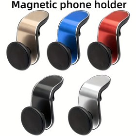 Resim 360° Dönen Manyetik Araba Telefon Tutucu - L Şekilli Alüminyum Alaşımlı, Tüm Modeller ve Akıllı Telefonlar İçin Uygun, Ekstra Metal Plakalarla Hava Kanalı Montajı 