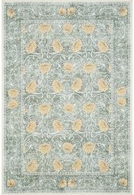 Resim Cool Halı Daisy Mint Yeşili Halı Makinede Yıkanabilir Çiçekli Bohem Dokuma Şönil Halı Rustik Tarz Vintage Halı 