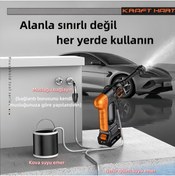 Resim KRAFT HART Çift Akülü Şarjlı Yüksek Basınçlı Oto Araba Bahçe Yıkama ve Temizleme Tabancası Makinesi-turuncu 
