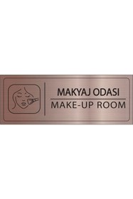 Resim Mayeka Makyaj Odası İsimlik Bronz Metal Kapı İsimliği Levhası Yönlendirme Tabelası 