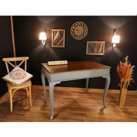 Resim Wooding-Mobilya Wooding 120 Cm Masif Gri Ceviz Yemek Masası 