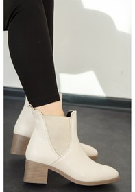 Resim Shoetek Charlize Kadın Bot Yandan Lastikli Bej Süet Bej Süet Bej 