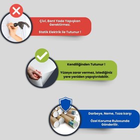 Resim Pi Papers Şeffaf Renkli Dünya Haritası - Yapışkansız Tutunan, Elektrostatik Özellikli Akıllı Kağıt (türkçe) 