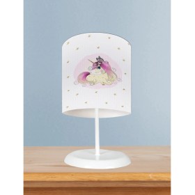 Resim Mekta Home Bebek ve Çocuk Odası Yıldızlı Unicorn Desenli Abajur 